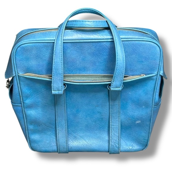 60s Vintage Samsonite Silhouette blue overnight luggage travel bag - Picture 3 of 12